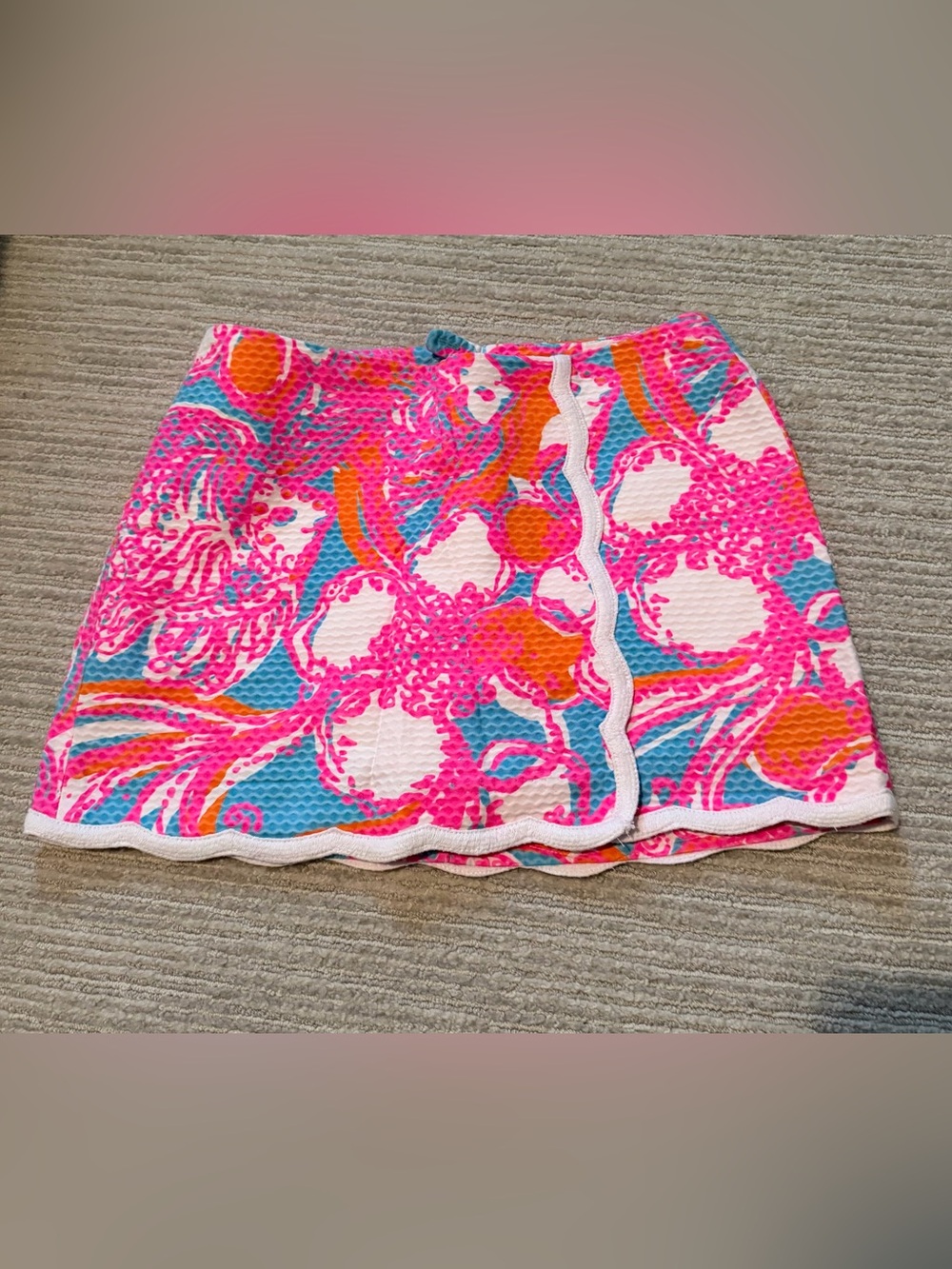 Lilly Pulitzer Pink Blue and Orange Tropical Print *Skort  skirt size 2